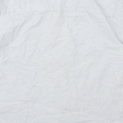 Mens UK Size M H&M Grey  Button-Up Short Sleeve Casual Shirt