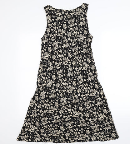 Preworn Womens Black Floral  Bodycon  Size 14