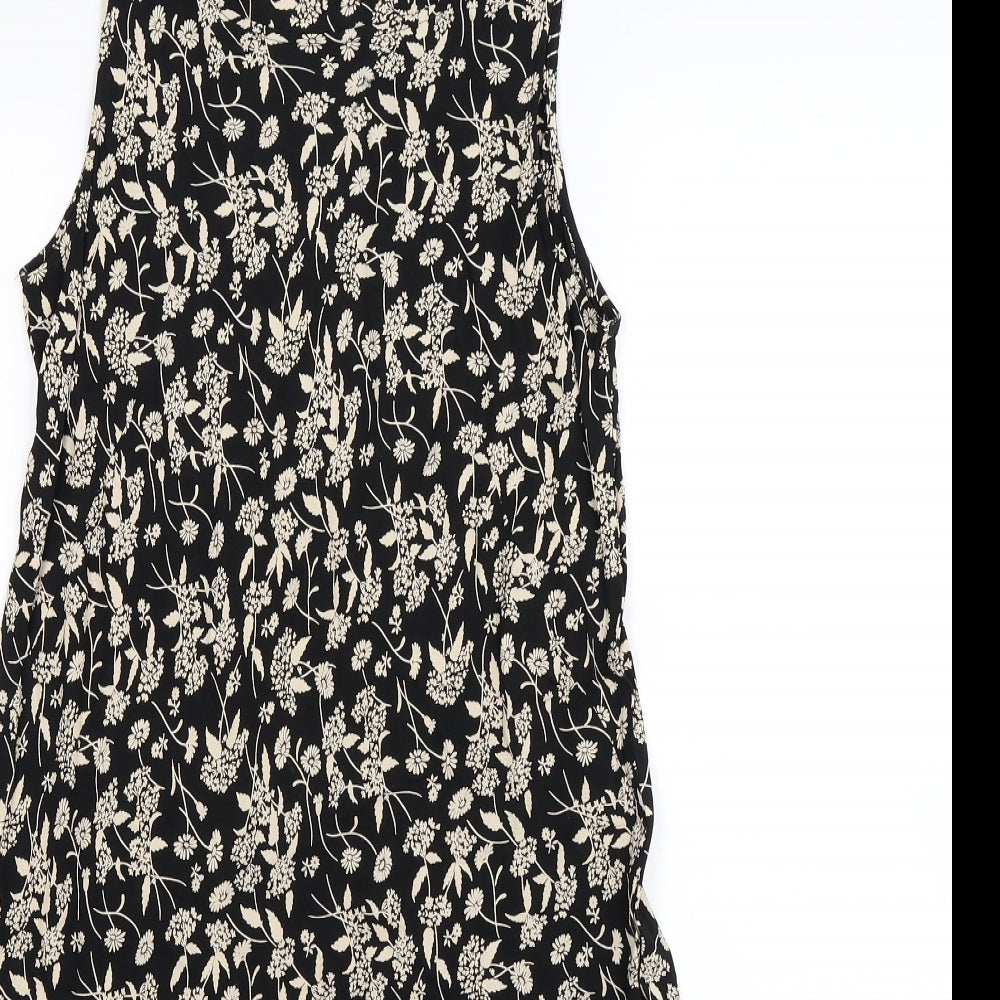 Preworn Womens Black Floral  Bodycon  Size 14