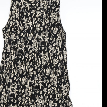 Preworn Womens Black Floral  Bodycon  Size 14