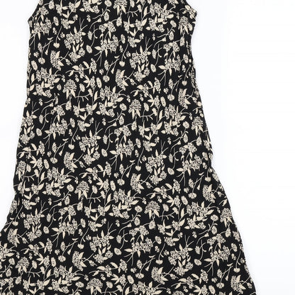 Preworn Womens Black Floral  Bodycon  Size 14
