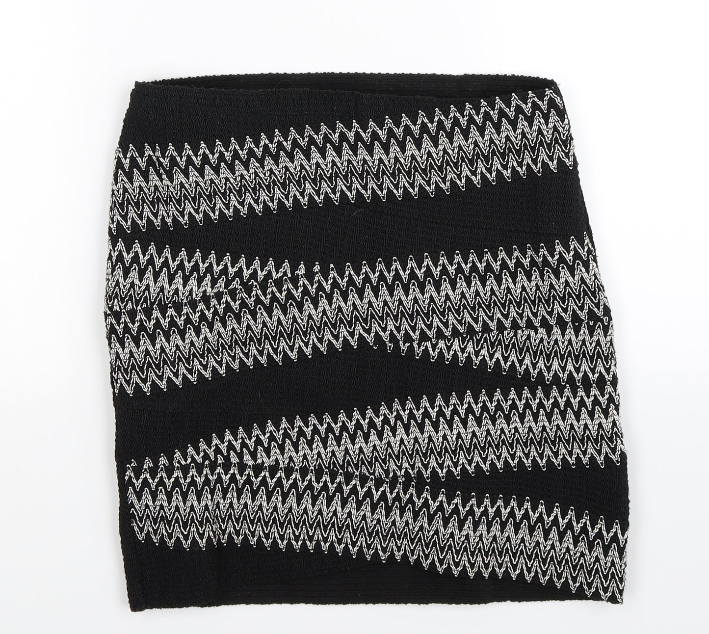 H&M Womens Black Geometric  Mini Skirt Size S