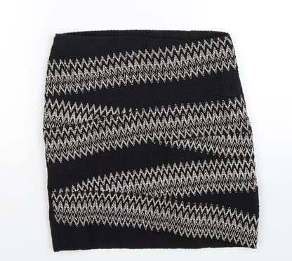 H&M Womens Black Geometric  Mini Skirt Size S