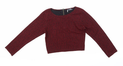 Womens UK Size L Sparkle & Fade Red Basic T-Shirt