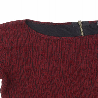 Womens UK Size L Sparkle & Fade Red Basic T-Shirt