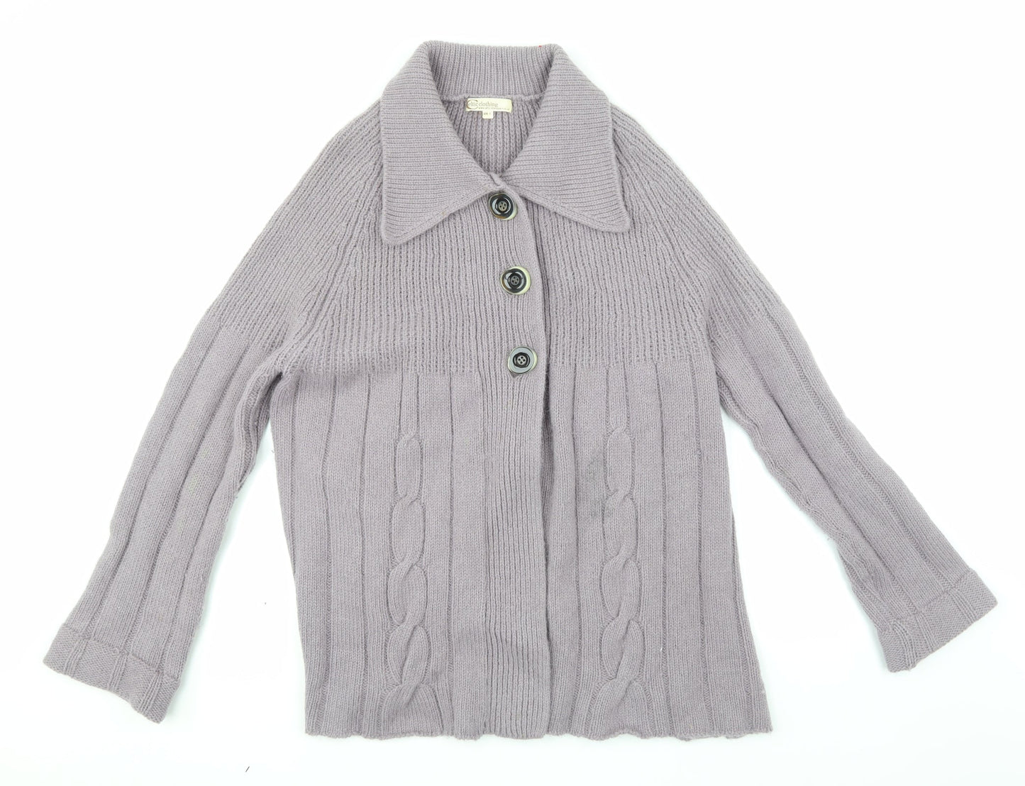 Eltic Clothing Womens Purple  Knit Cardigan Jumper Size L