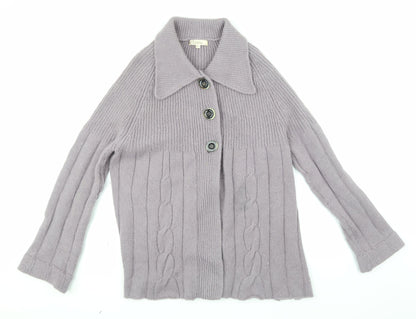 Eltic Clothing Womens Purple  Knit Cardigan Jumper Size L
