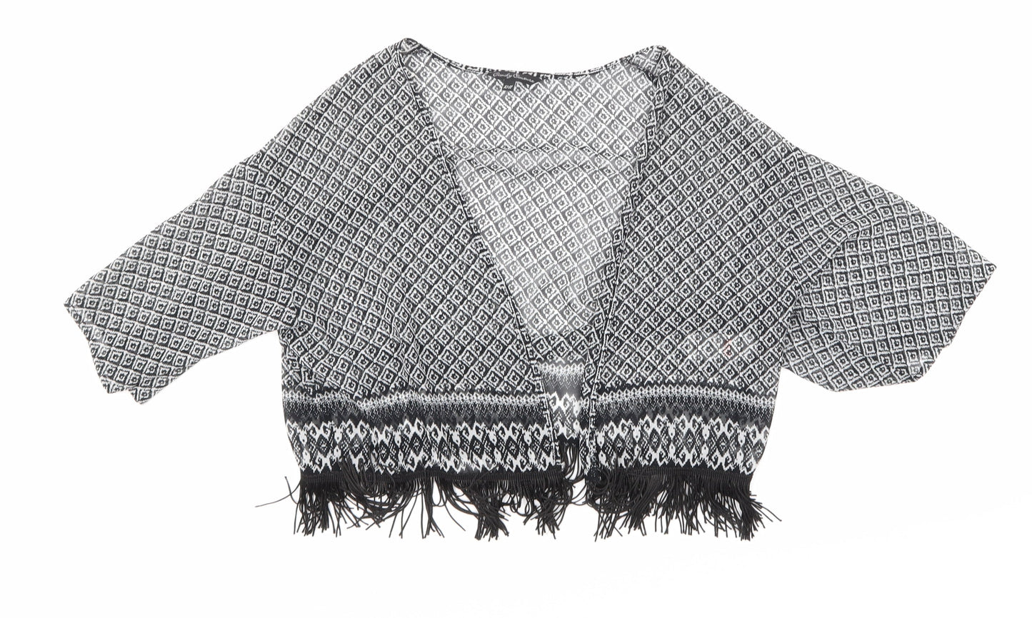Candy Couture Girls Black Geometric  Basic Blouse Size 10-11 Years