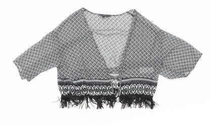 Candy Couture Girls Black Geometric  Basic Blouse Size 10-11 Years