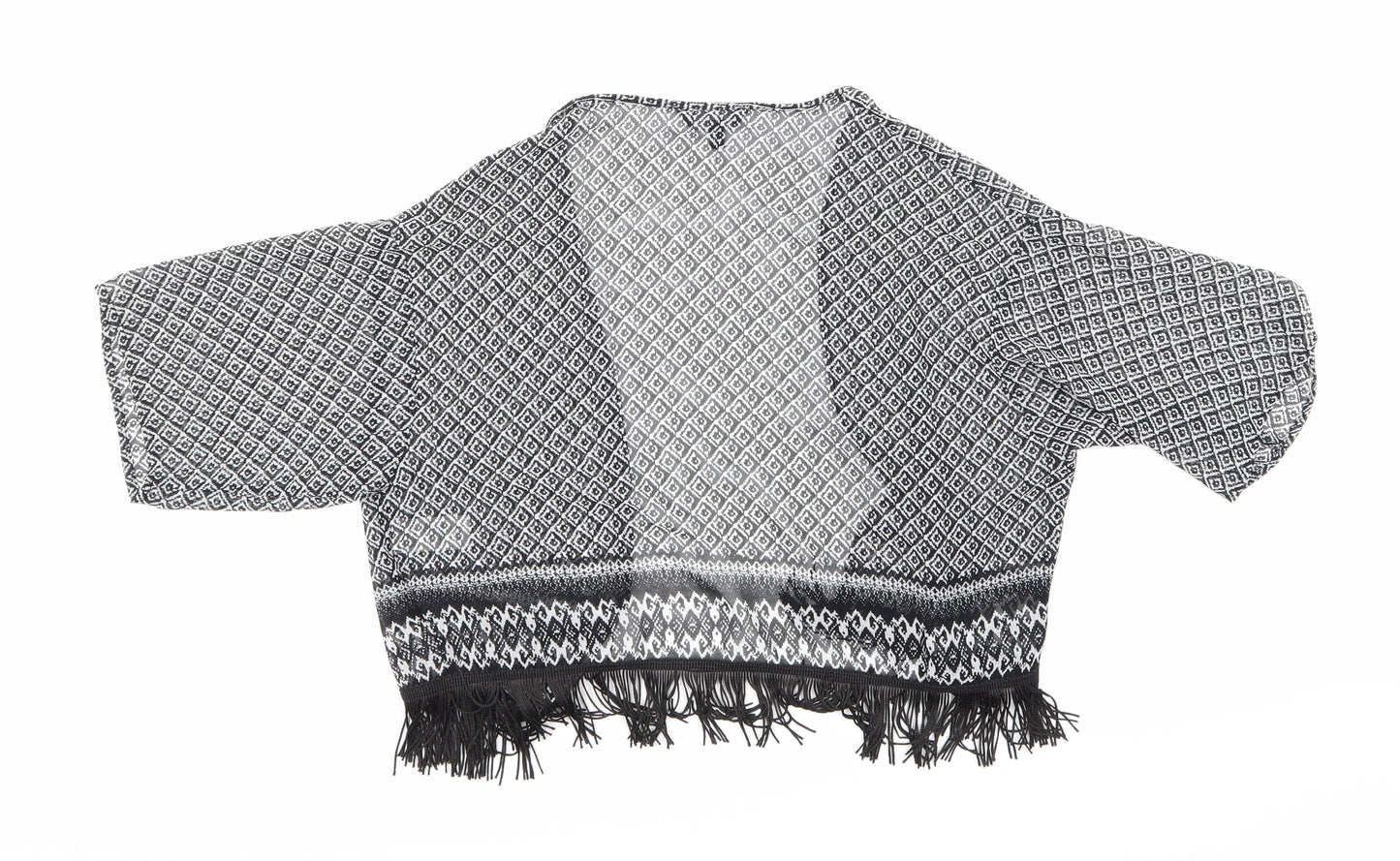 Candy Couture Girls Black Geometric  Basic Blouse Size 10-11 Years