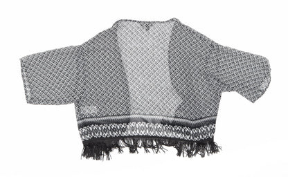 Candy Couture Girls Black Geometric  Basic Blouse Size 10-11 Years