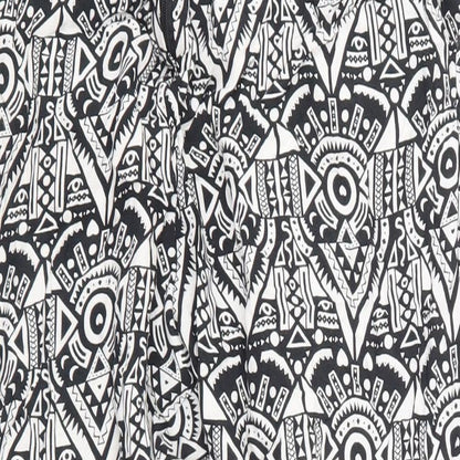 Lustre Womens Black Geometric  Trousers  Size 14 L24 in