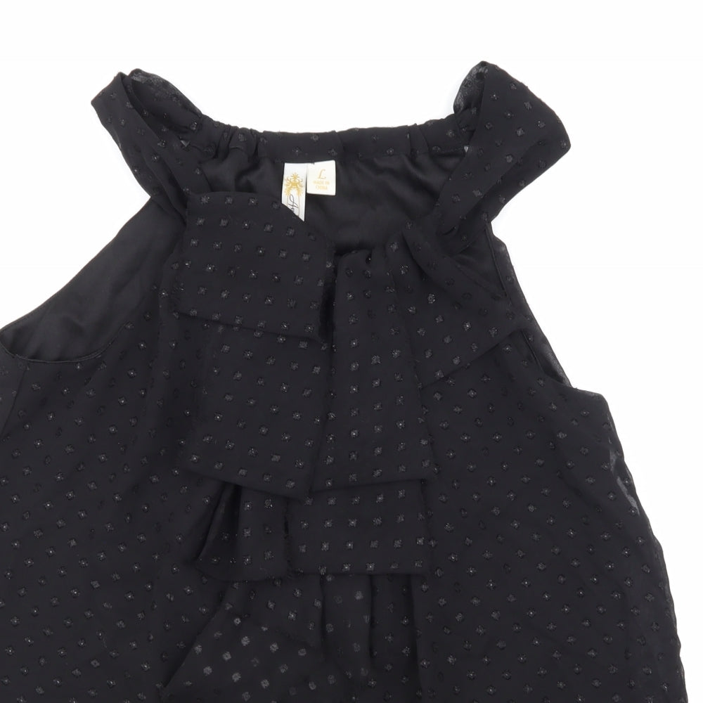 Womens UK Size L Adiva Black Basic Blouse