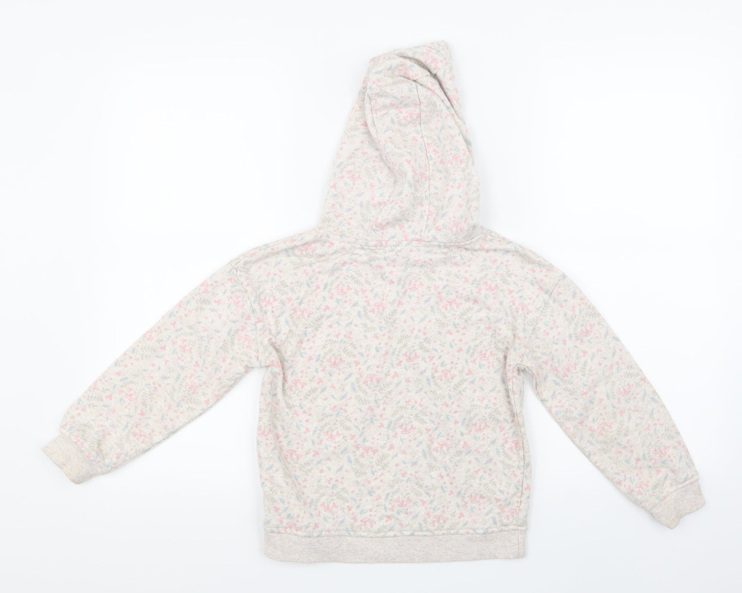Primark Girls Grey Floral  Pullover Hoodie Size 7-8 Years
