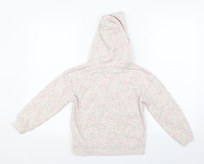 Primark Girls Grey Floral  Pullover Hoodie Size 7-8 Years