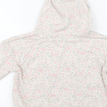 Primark Girls Grey Floral  Pullover Hoodie Size 7-8 Years