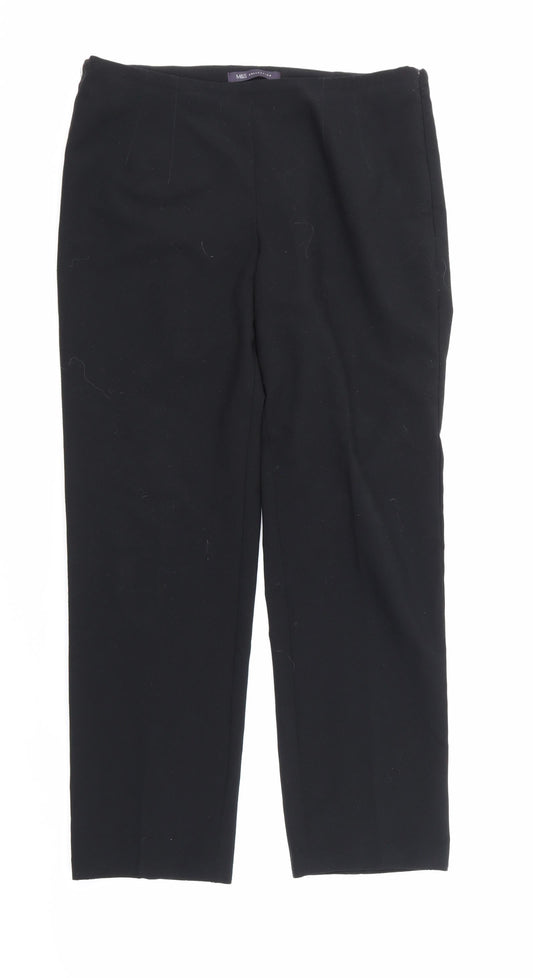 Womens UK Size 12 Marks and Spencer Regular Fit  Black Trousers