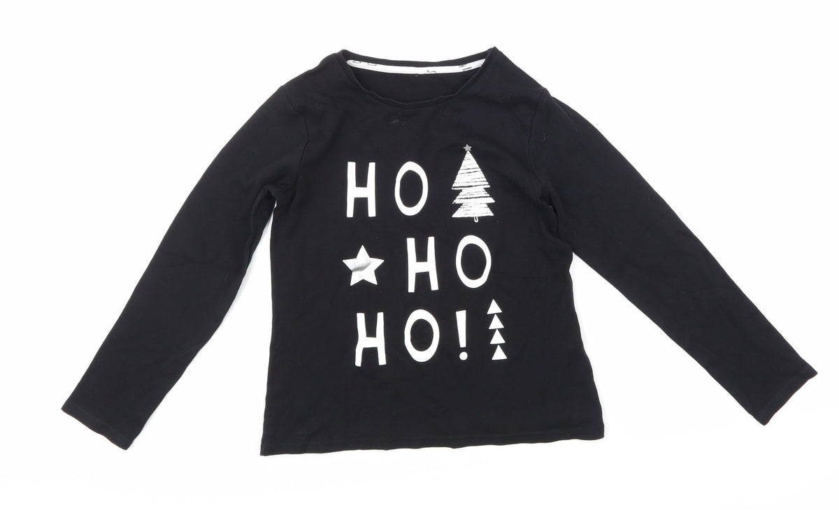 Additional front view of George girls’ black basic t-shirt, size 9-10, years