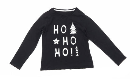 Additional front view of George girls’ black basic t-shirt, size 9-10, years