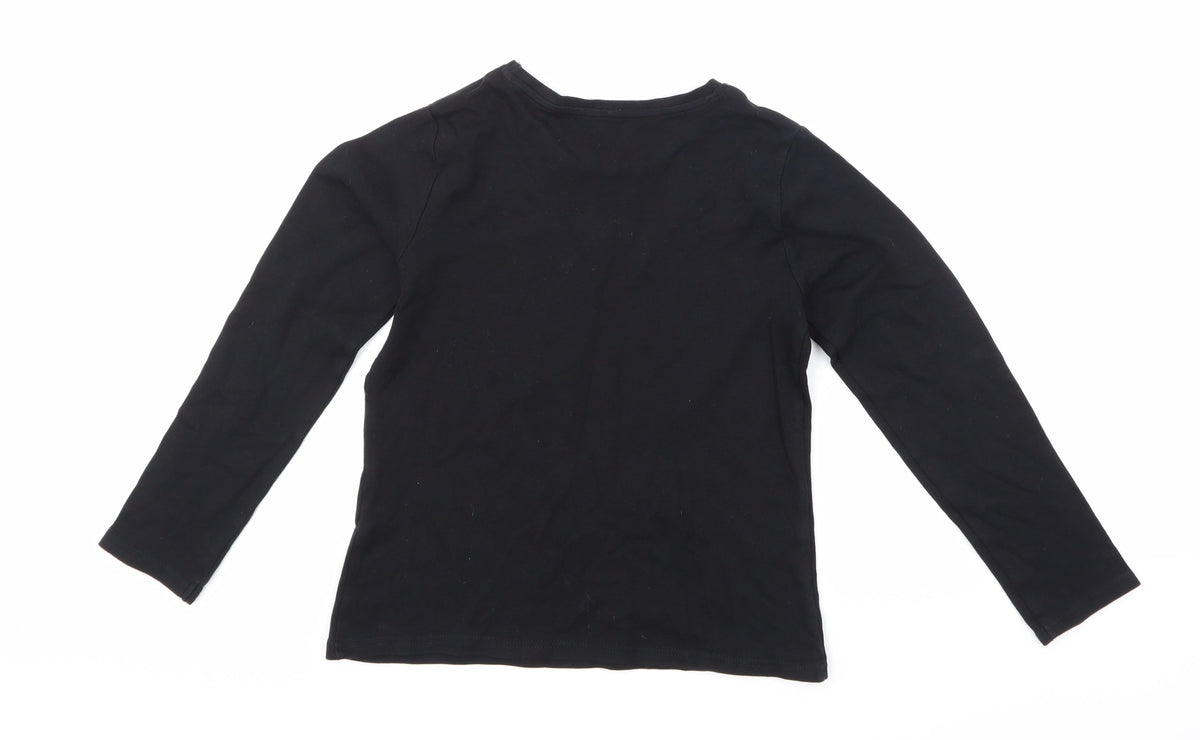 Back view of George girls’ black basic t-shirt, size 9-10, years