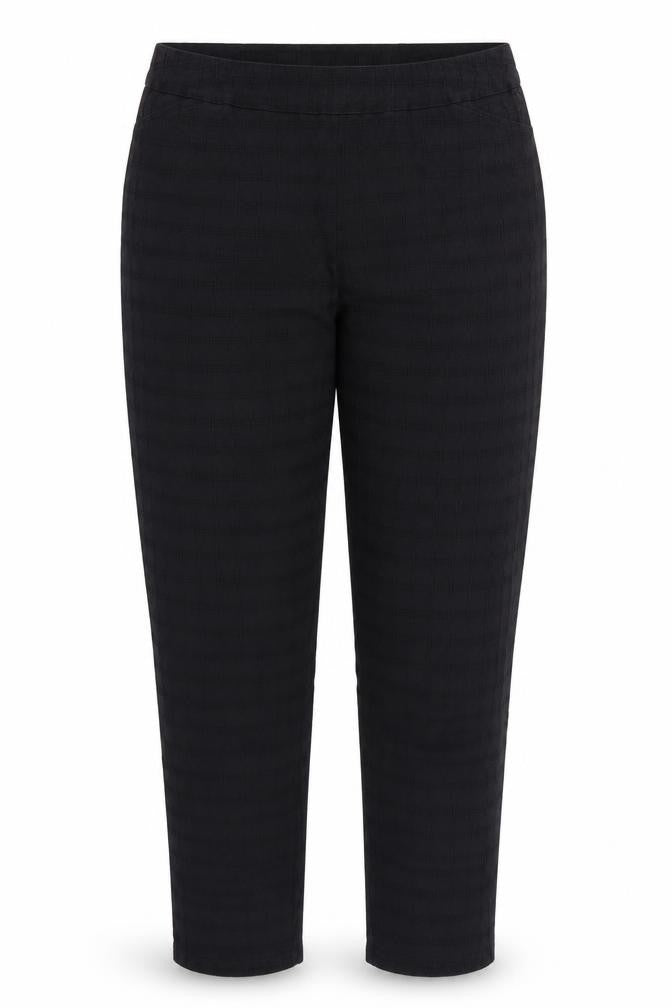 Front view of Gordon Smith women’s black trousers, size UK 16, 30-inch leg