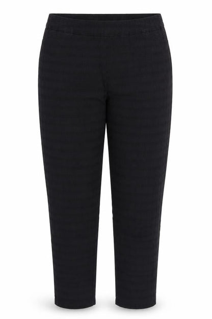 Front view of Gordon Smith women’s black trousers, size UK 16, 30-inch leg