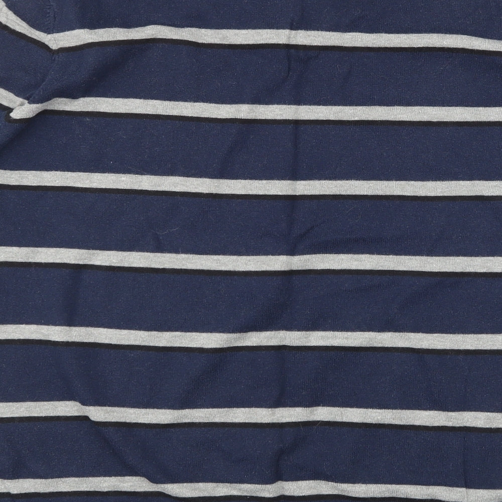 Dissident Mens Blue Striped  Pullover Jumper Size L