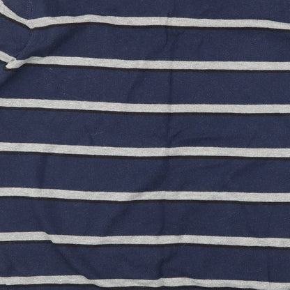 Dissident Mens Blue Striped  Pullover Jumper Size L