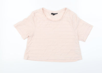 Womens UK Size 8 Topshop Pink Basic T-Shirt