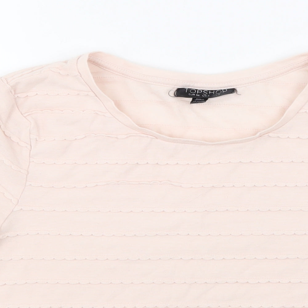 Womens UK Size 8 Topshop Pink Basic T-Shirt