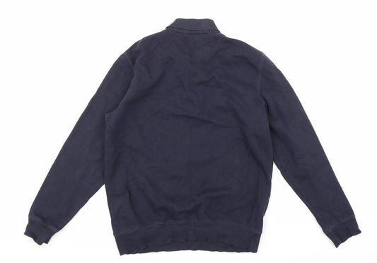 Mens UK Size M Lincoln Blue Pullover Hoodie