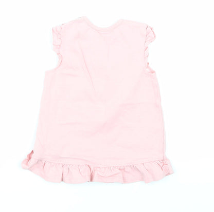 George Girls Pink   Basic T-Shirt Size 9-12 Months