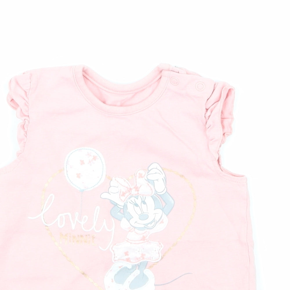George Girls Pink   Basic T-Shirt Size 9-12 Months