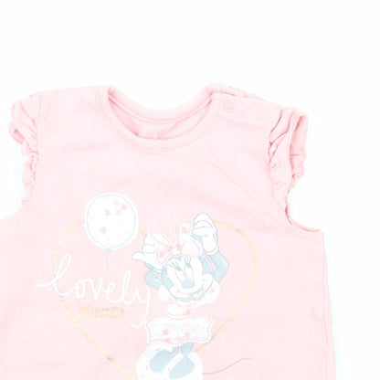George Girls Pink   Basic T-Shirt Size 9-12 Months