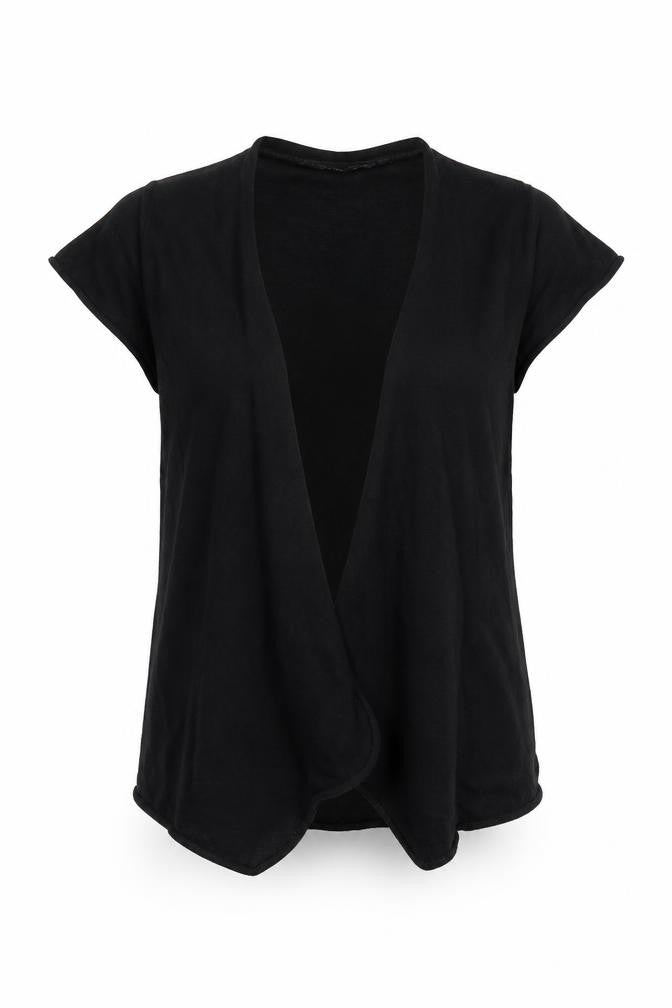 Front view of Atmosphere women’s black cardigan jumper, size UK 10