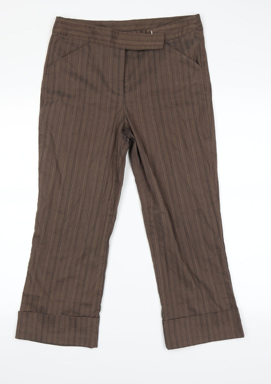 AMARANTO Womens Brown Striped  Trousers  Size 12 L20 in