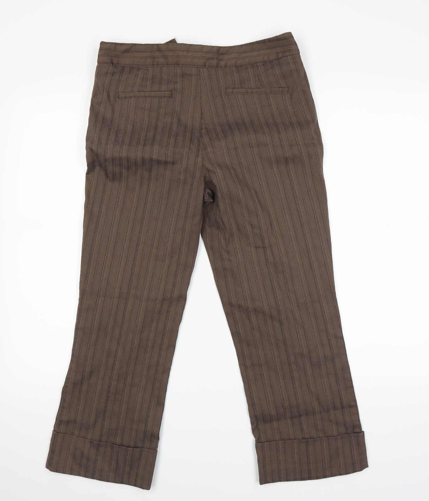 AMARANTO Womens Brown Striped  Trousers  Size 12 L20 in