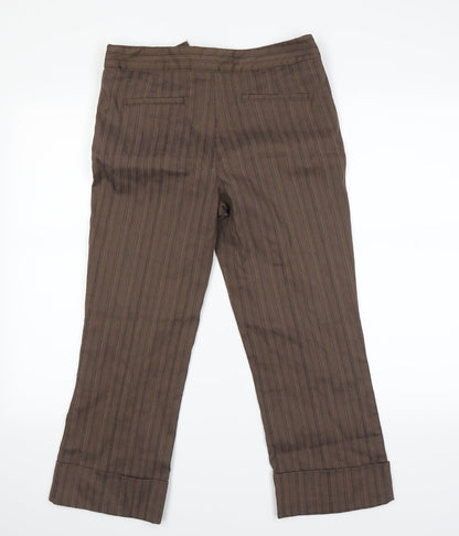 AMARANTO Womens Brown Striped  Trousers  Size 12 L20 in