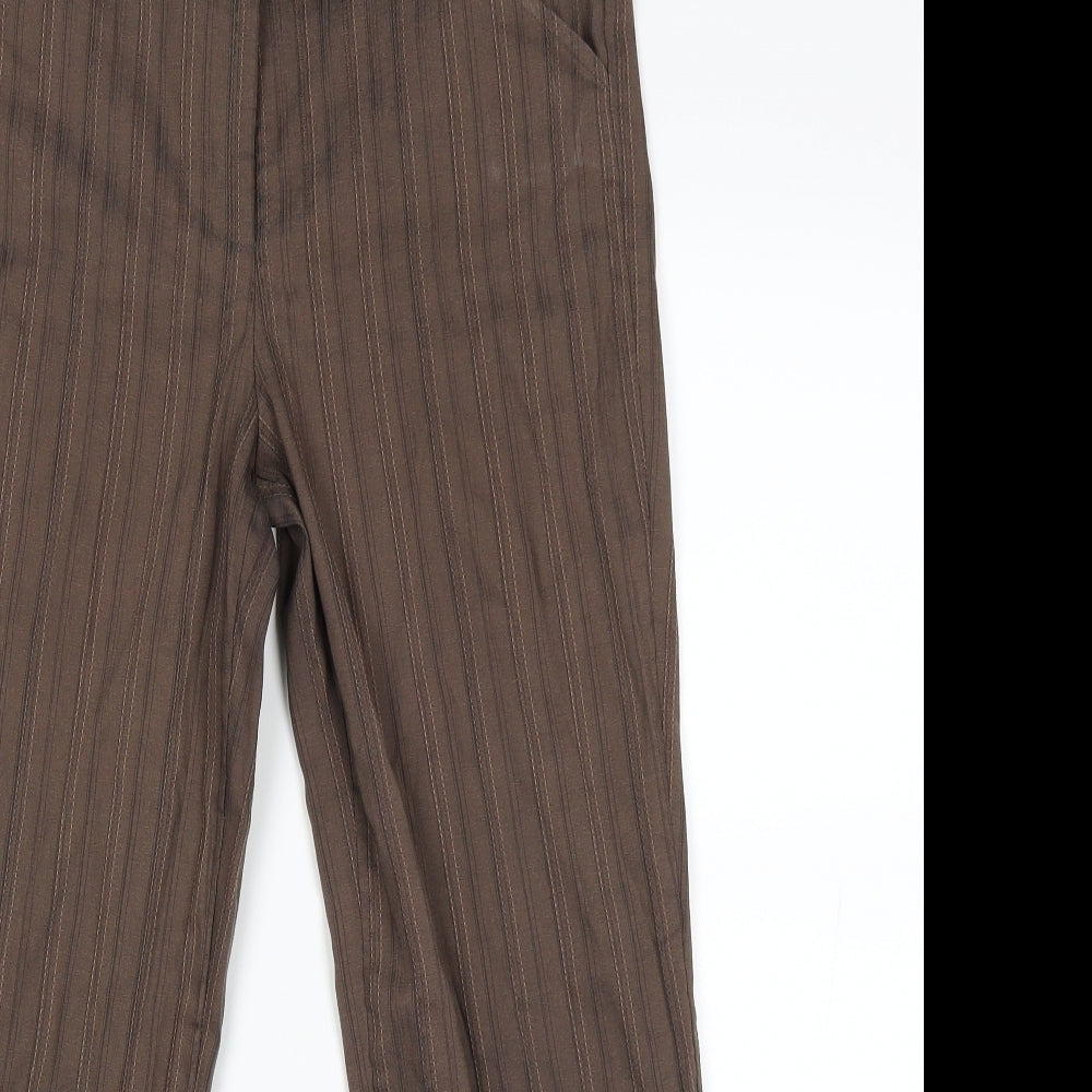 AMARANTO Womens Brown Striped  Trousers  Size 12 L20 in