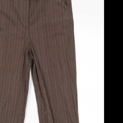 AMARANTO Womens Brown Striped  Trousers  Size 12 L20 in