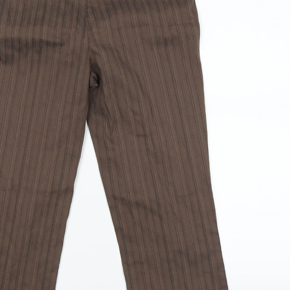 AMARANTO Womens Brown Striped  Trousers  Size 12 L20 in