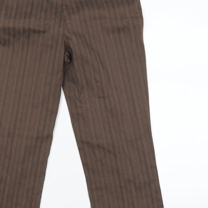 AMARANTO Womens Brown Striped  Trousers  Size 12 L20 in
