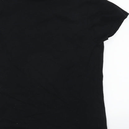 Womens UK Size 6 Gildan Black Basic T-Shirt
