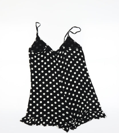 PRETTYLITTLETHING Womens Black Polka Dot  Basic Tank Size 8