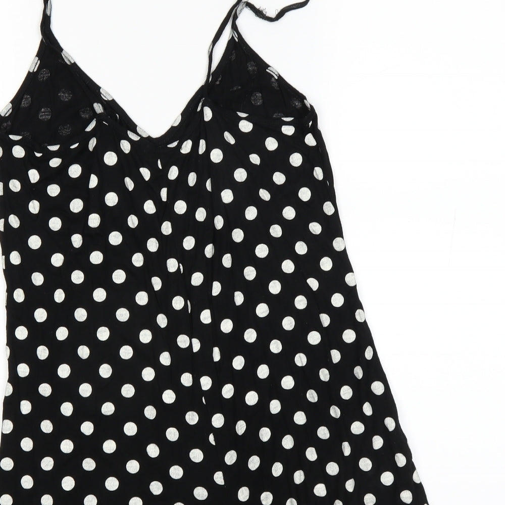 PRETTYLITTLETHING Womens Black Polka Dot  Basic Tank Size 8