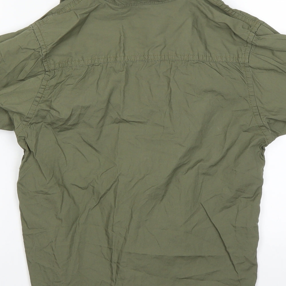 Rebel Boys Green   Basic Button-Up Size 9-10 Years