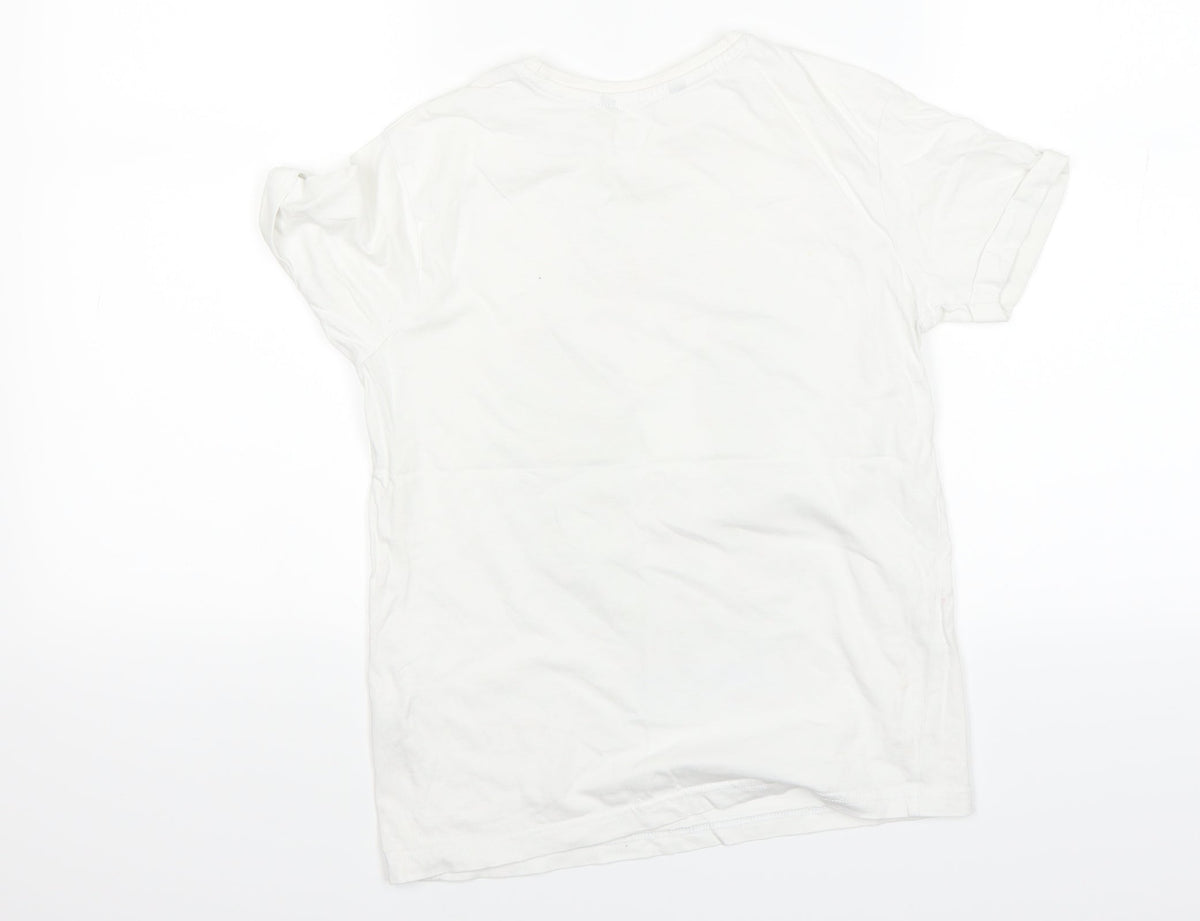 Back view of George boys’ white basic t-shirt, size 9, years