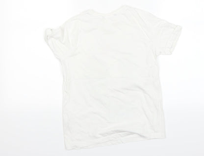 Back view of George boys’ white basic t-shirt, size 9, years