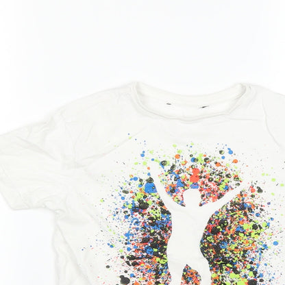 Close-up detail of George boys’ white basic t-shirt, size 9, years