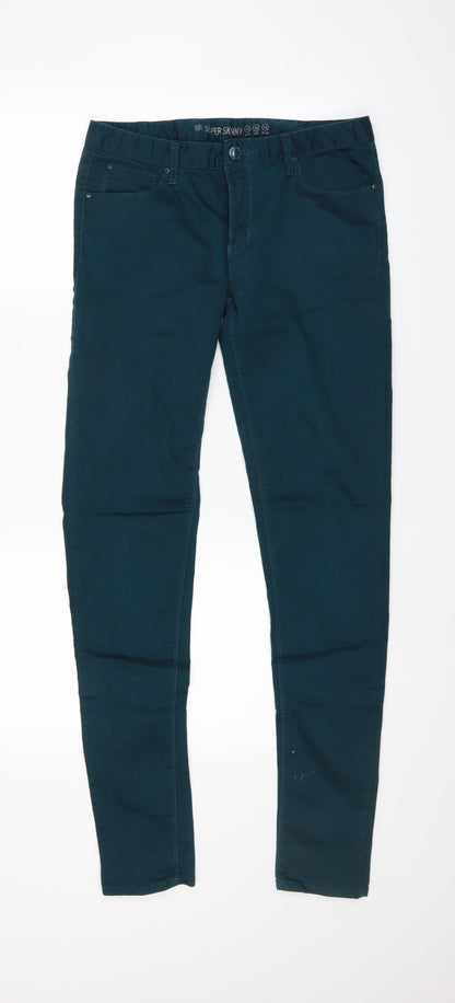 Denim Co Womens Green   Skinny Jeans Size 10 L25 in